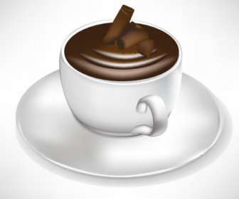 элементы чашка кофе и горячий шоколад векторный набор 2