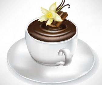 コーヒーとホットチョコレートベクトルセット5の要素カップ