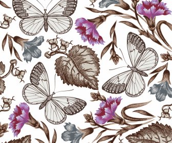 Elementos Do Vetor De Flor Butterfly8