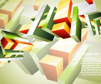 Elements Of Colorful Abstract Objects Vector Background Set