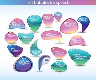 éléments De Discours Coloré Bubbles Vector