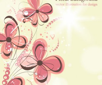 éléments D’arrière-plans Floral Vector Illustration