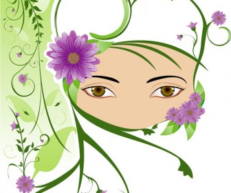 Elements Of Girl Pattern Vector