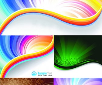 絢爛的彩虹背景設計向量元素