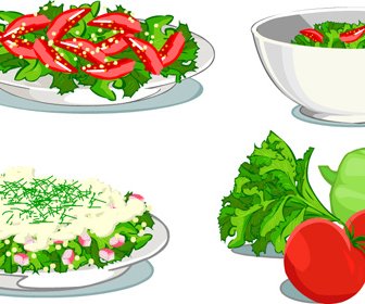 Elemente Der Salatmischung Vektorgrafik 5