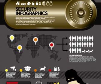 عناصر الأمن Infographics المتجهات
