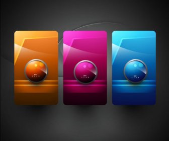 Elements Of Shiny Buttons Icon Vector