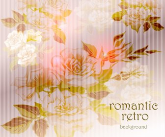 Elements Of Vintage Background With Flowers Vector Graphics