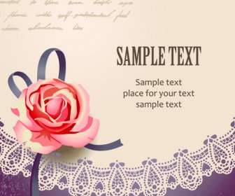 Elements Of Vintage Romantic Roses Cards Vector