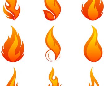 Elements Of Vivid Flame Vector Icon