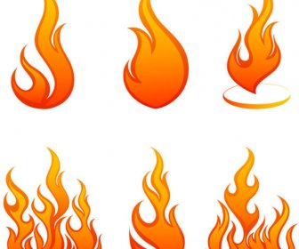 Elements Of Vivid Flame Vector Icon