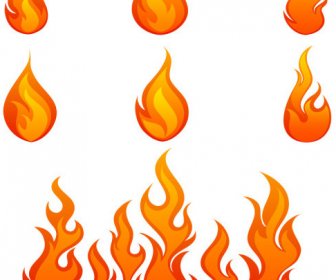 Elemente Des Lebendigen Flamme Vektor Icon