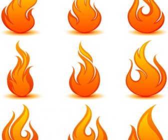 Elemente Des Lebendigen Flamme Vektor Icon