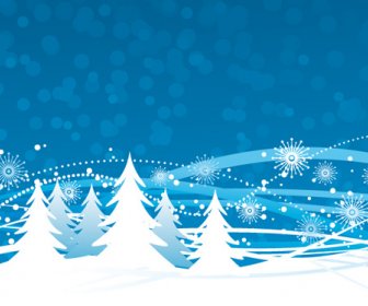 Elements Of Winter With Snow Backgrounds Vector