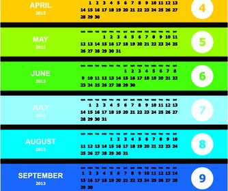Elements Of13 Year Planner Calendars Design Vector