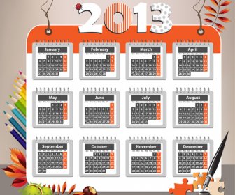 Elements13 Calendario Progettazione Grafica Vettoriale