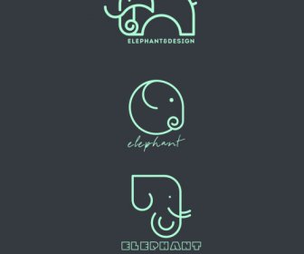 Elefante Logotipo Modello Schizzo A Mano