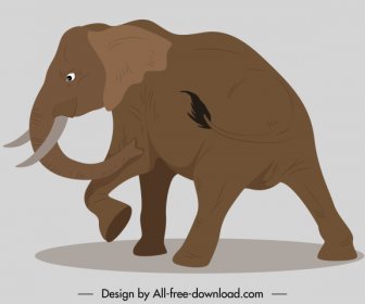 Elefant Malerei Bewegung Skizze Klassische Handgezeichnete Cartoon