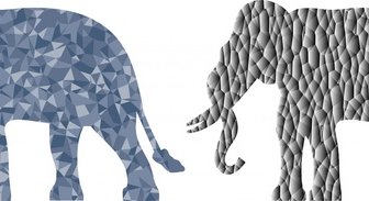 Elephants Vector Illustration With Gemstone Background Design