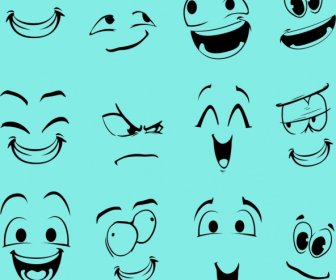 emotion faces collection funny emoticon design