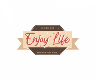 Enjoy Life Quotes Stamp Elegant 3d Ribbon Calligraphic Decor