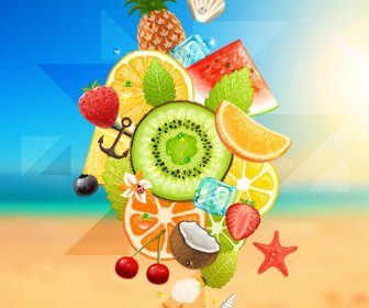 Enjoy Tropical Summer Holidays Backgrounds Vector
