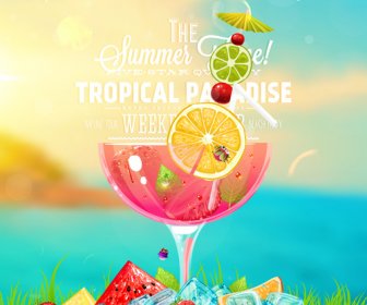 Aproveite O Verão Tropical Vector Backgrounds De Feriados