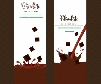 チョコレートのデコレーションをはねかける封筒の表紙のテンプレート