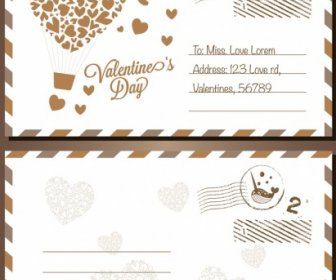Envelope Template Valentine Day Decoration Classical Style
