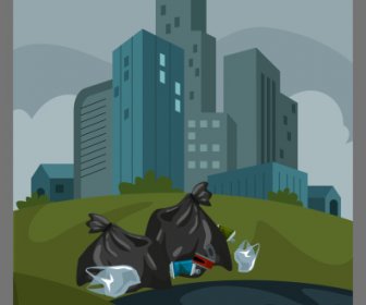 environment poster garbage pollution sketch modern design