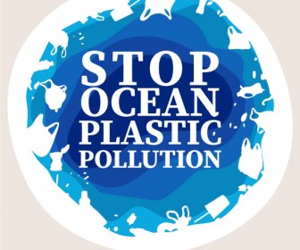 Ochrona środowiska Banner Płaski Układ Koła śmieci