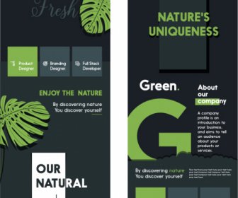 environmental banners modern dark green standee leaves decor