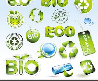 Environmental Protection And Eco Elements Icons Vector