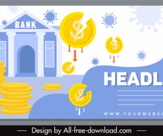 Epidemic Finance Banner Coins Viruses Bank Sketch