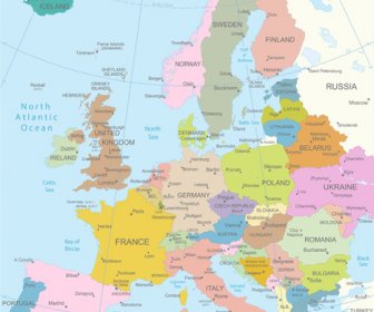 Europe Map Vectors Design