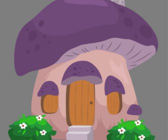 European Fairy House Template Retro Mushroom Shape