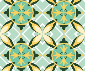 Europäisches Muster Klassische Symmetrische Flache Blütenblätter Skizze