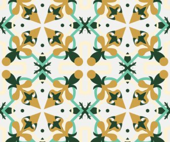 European Pattern Template Colorful Flat Repeating Symmetric Illusion
