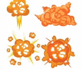 Explosions-Designelemente Dynamisch Dröhnende Rauchformen Skizze