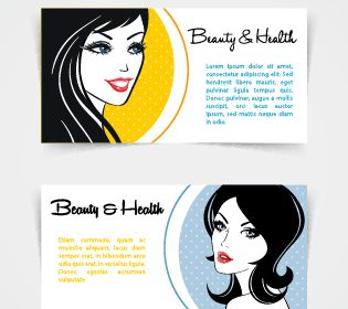 Exquisite Beauty Salon Business Cards Vector