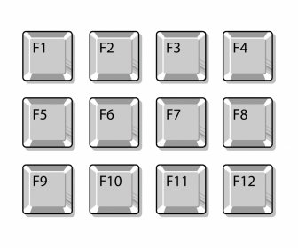 F Button Sets Template Flat Silver Symmetric Squares Outline