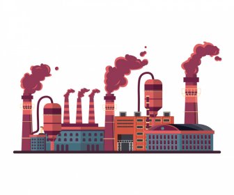 factory sign icon dark classic flat dynamic sketch