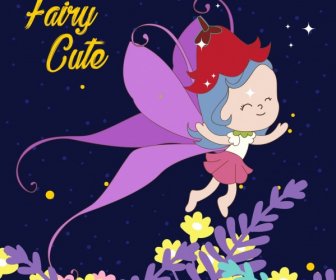 Fairy Background Cute Girl Icon Cartoon Character
