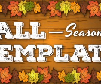 Fall Leaf And Wood Background Template For Thanksgiving Cards
