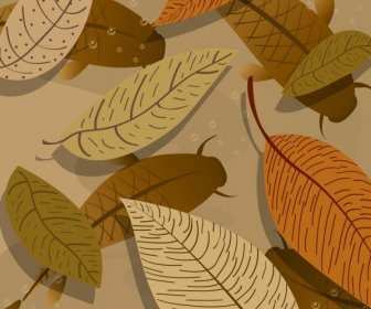 fallen leaves drawing classical brown decor
