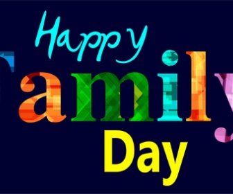 تصميم شعار يوم الأسرة مع الكلمات الملونة