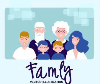 Family Generation Cartoon Backdrop
