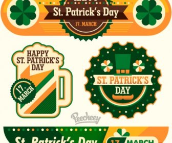 Fancy St Patricks Hari Stiker Dan Banner Set