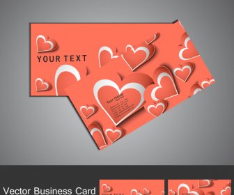 Fantástico Conjunto De Cartão Vermelho De Dia Dos Namorados Coração Colorido