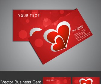 Fantastische Valentinstag Rote Bunte Herzen Visitenkarte Serie